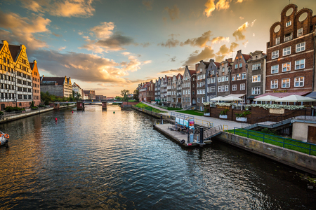 Gdansk,Poland-September 19,2015:The old town in Gdansk at dusk