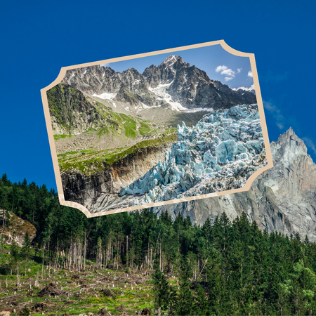 Collage of Chamonix Mont Blanc, Franceの写真素材