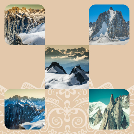 Collage of Chamonix Mont Blanc, Franceの写真素材