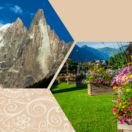 Collage of Chamonix Mont Blanc, Franceの写真素材