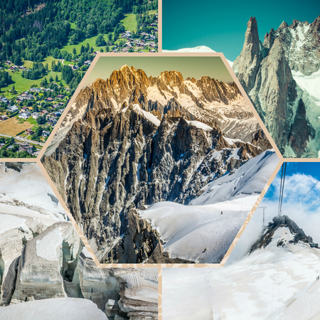 Collage of Chamonix Mont Blanc, Franceの写真素材