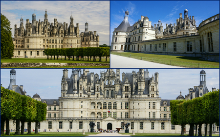 Collage of Chambord Castle, Franceの写真素材