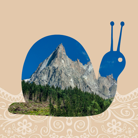 Collage of Chamonix Mont Blanc, Franceの写真素材