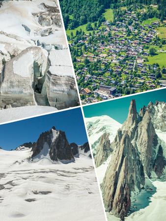 Collage of Chamonix Mont Blanc, Franceの写真素材