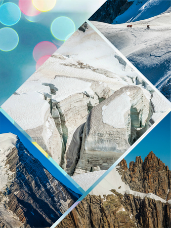 Collage of Chamonix Mont Blanc, Franceの写真素材