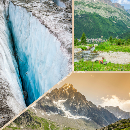 Collage of Chamonix Mont Blanc, Franceの写真素材