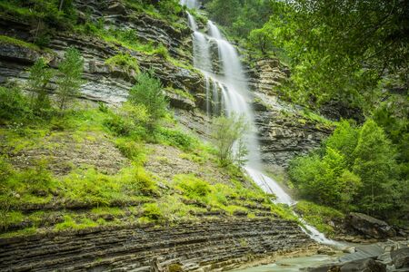 aterfall in the spanish national park Ordesa and Monte Perdido, Pyreneesの写真素材