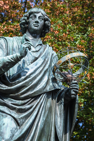 Nicolaus Copernicus statue in Torun, Poland.の写真素材