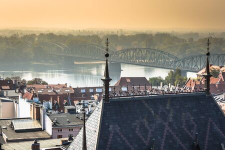 Old town skyline - aerial view from town hall tower.