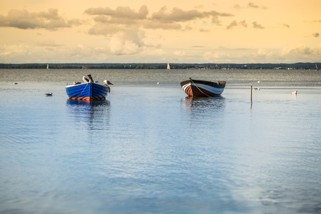 fishing boats, Baltic sea, Bay of Puckの写真素材