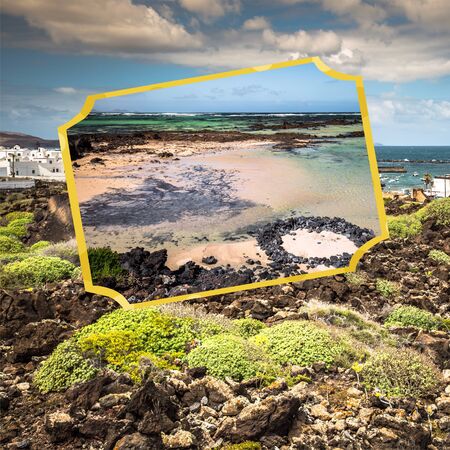 Collage of island Lanzarote, Spain. Europe.