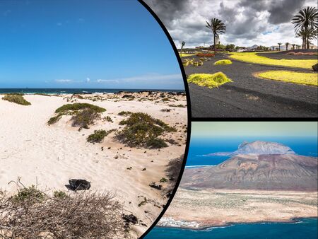 Collage of island Lanzarote, Spain. Europe.