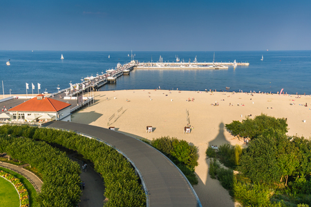 Sopot,Poland-September 7,2016: Sopot pier 'molo' in Polandのeditorial素材
