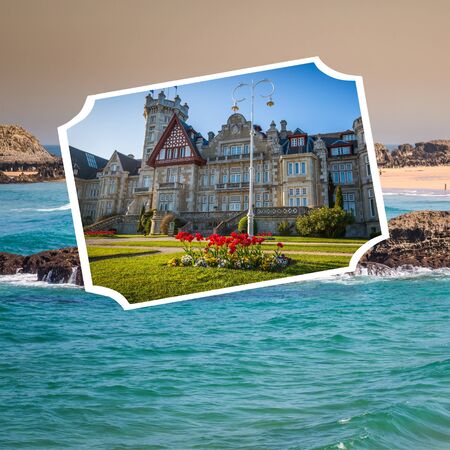 Collage of Cantabria Spain.の写真素材