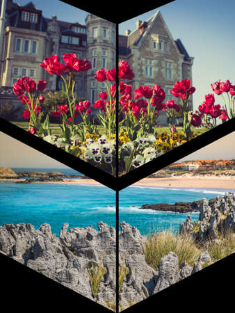 Collage of Cantabria Spain.の写真素材