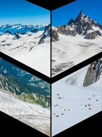 Collage of Chamonix Franceの写真素材