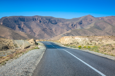 Desert road in Moroccoの写真素材