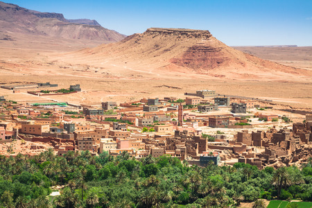 Town and oasis of Tinerhir, Moroccoの写真素材