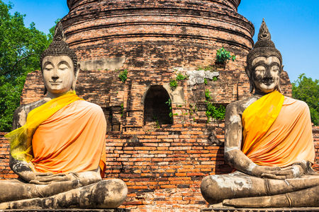 Buddha Statues Ayutthaya Thailandの写真素材