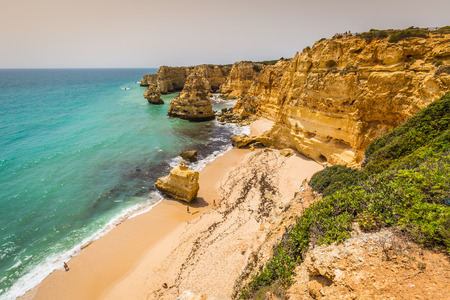 Praia da Marinha - Beautiful Beach Marinha in Algarve, Portugalの写真素材