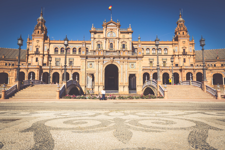 Beautiful Plaza de Espana, Sevilla, Spainの写真素材