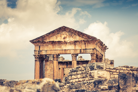 Ancient Roman city in Tunisia, Douggaの写真素材