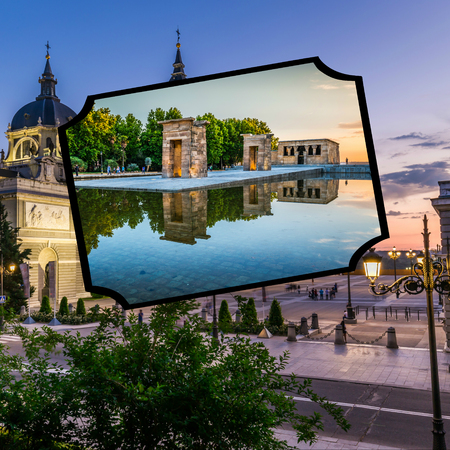 Collage of tourist photos of the Madrid