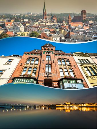 Collage of Poland, historic tenement housesの写真素材