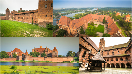 Collage of Malbork castle in Polandのeditorial素材