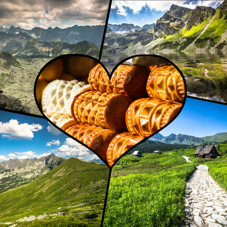 Collage of Zakopane mountain national park in Poloniaの写真素材