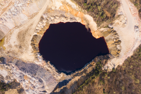 Aerial view to the open mineの写真素材
