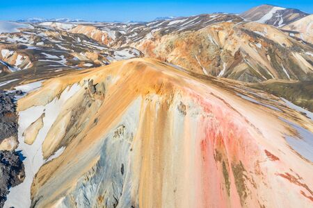 Landmannalaugar area of Fjallabak Nature Reserve in Highlands region of Icelandの写真素材