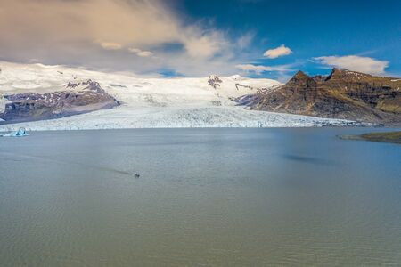 Aerial view of glacier from above,Vatnajokull Glacier, Vatnajokull National Park.Icelandの写真素材