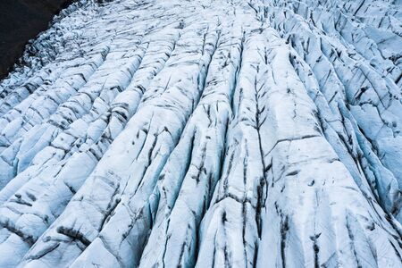 aerial view of glacier from above, ice texture landscape,Icelandの写真素材