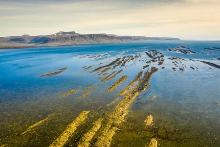 Aerial view on Icelandic landscape from air. Famous place. Travel - image