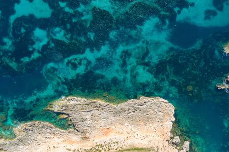 Aerial view of the famous Mellieha Bay  in Malta island