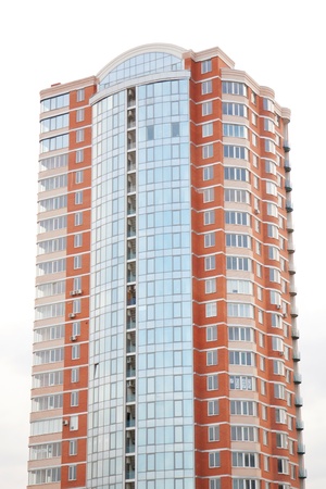 Multi-storey building brown and silver colorの写真素材