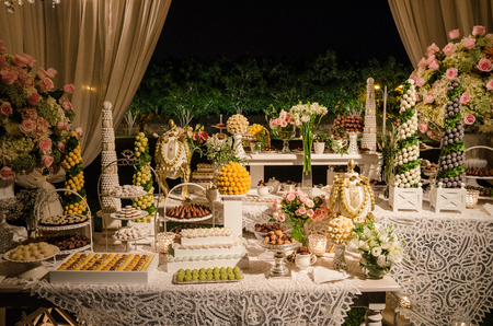 Decoration for weddings, sweet tableの写真素材
