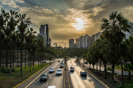 Descent of Armendariz towards the beach, narrow that separates Miraflores and Barrancoの写真素材