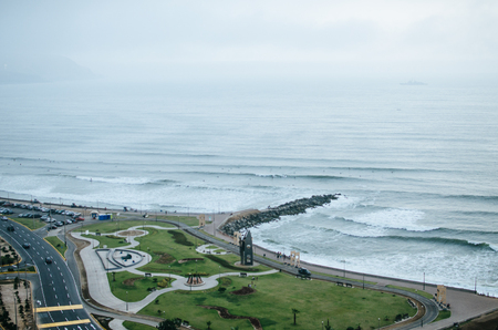 View from the Maleca de Miraflores, Lima - Peruの写真素材