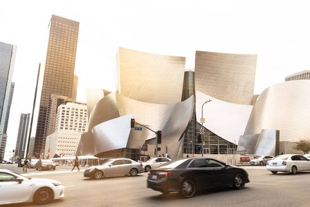 LOS ANGELES, USA - FEBRUARY 16, 2017: Walt Disney Concert Hall designed by architect Frank Gehry, is home of the Los Angeles Philharmonic orchestra and the Los Angeles Master Chorale.のeditorial素材
