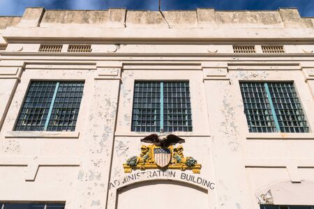 SAN FRANCISCO, USA - FEBRUARY 25, 2017: Alcatraz penitentiary exterior Admin buildingのeditorial素材