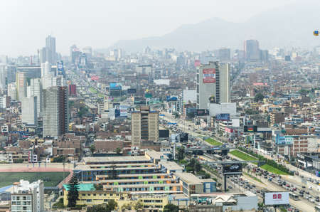 Lima, Peru 30 November 2019 : lima street view from the airのeditorial素材