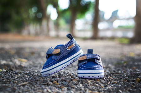 Newborn shoes, concept or ideas for pregnant or new born session.の写真素材