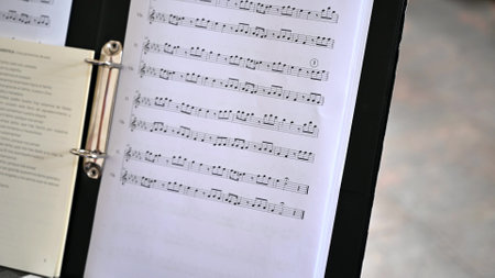 Sheet of music note paper.