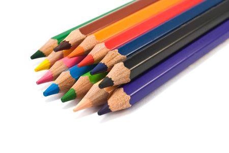 pencils are isolated on a white backgroundの写真素材