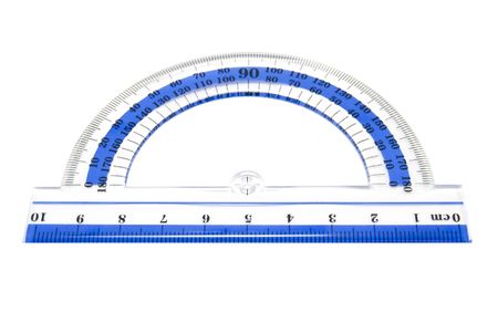 protractor is isolated on a white backgroundの写真素材