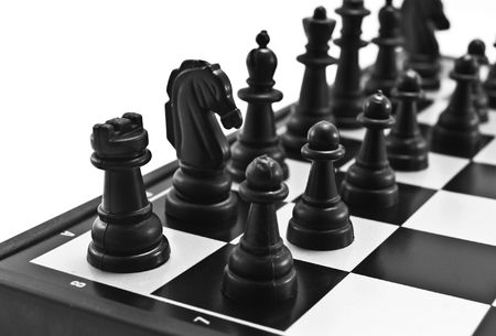 chess by a large planの写真素材