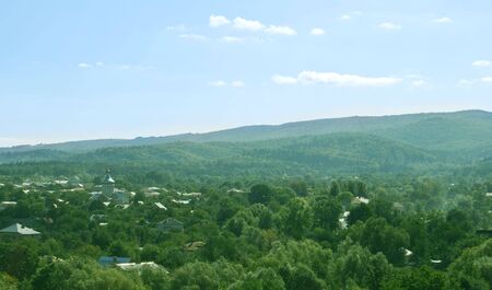 mountains are on a background skyの写真素材