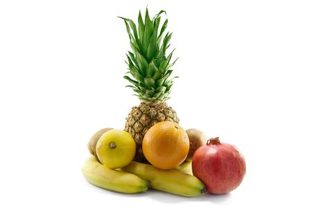 tropical fruit are isolated on whiteの写真素材